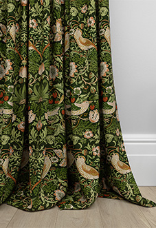 William Morris At Home Strawberry Thief, Nettle - Made to Measure Curtains